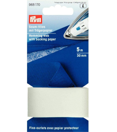 Prym Fixe-ourlets avec papier protecteur 5mx30mm blanc