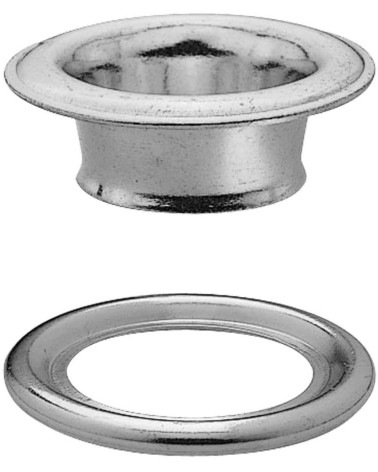 Prym Oeillets et rondelles laiton 14 mm argent + outil