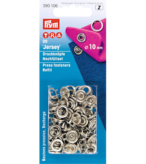 Prym Boutons pression Jersey recharges sans outil 10mm