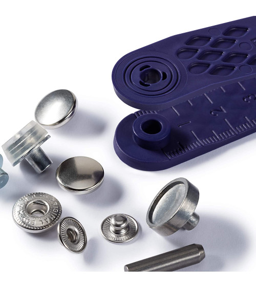 Prym Boutons pression Anorak laiton 12mm argent + outil