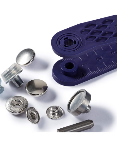 Prym Anorak Messing-Druckknöpfe 12 mm silber + Werkzeug