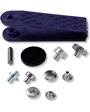 Prym Anorak Messing-Druckknöpfe 12 mm silber + Werkzeug