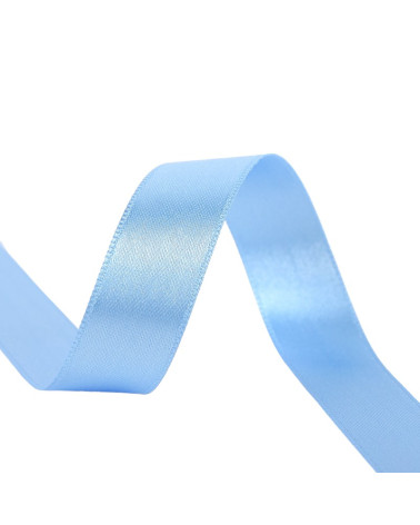 25m spool of double-sided satin ribbon Light blue