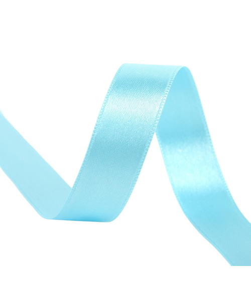 25m reel double-sided satin ribbon Water blue