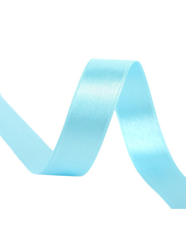 25 m Rolle doppelseitiges Satinband Wasserblau