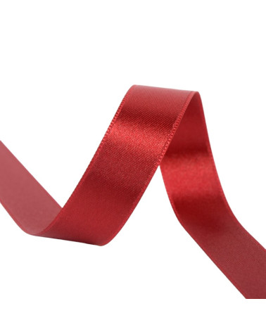 Spool of 25m double-sided satin ribbon, Red Hermes