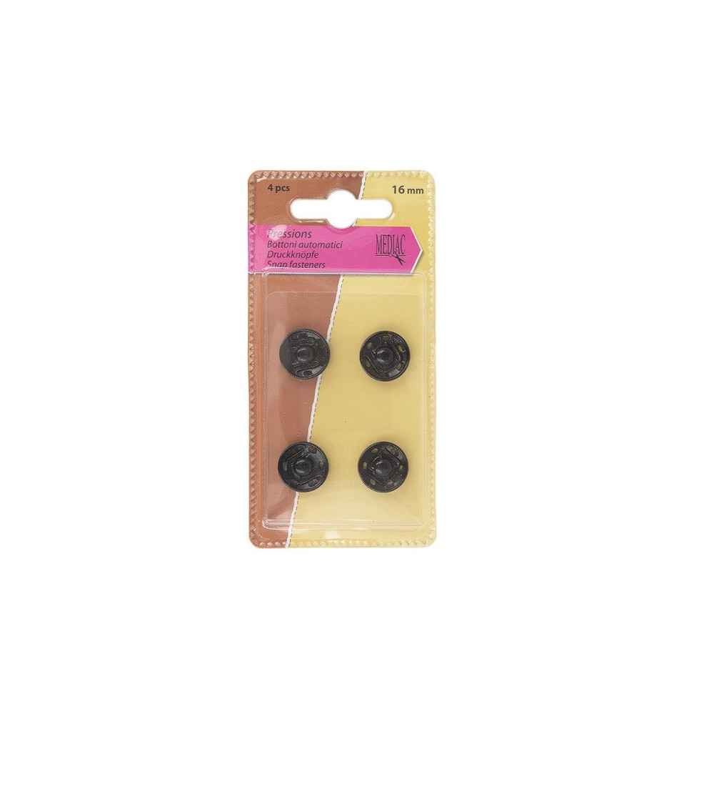 8 black snap buttons to sew on 13 mm