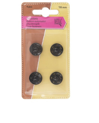 8 boutons pression noirs à coudre 13 mm