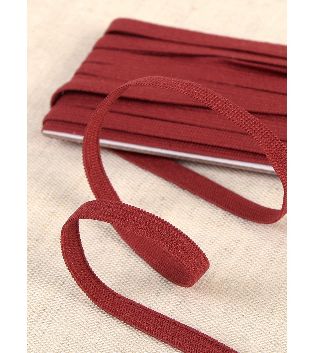 Burgundy soft elastic 5mx5mm Azo free