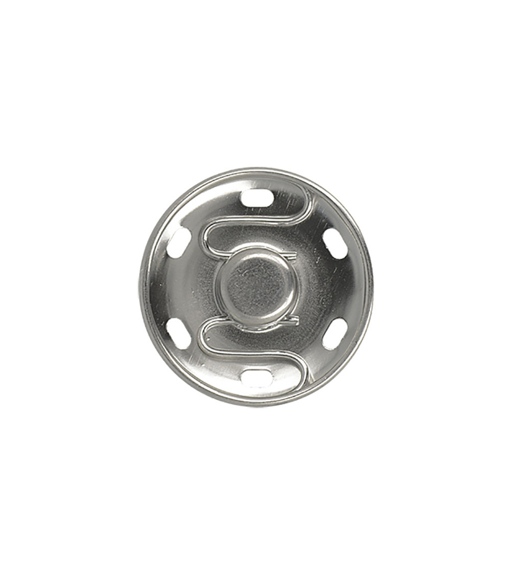 2 bottoni a pressione da cucire argento da 25 mm