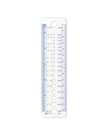 Transparent knitting gauge