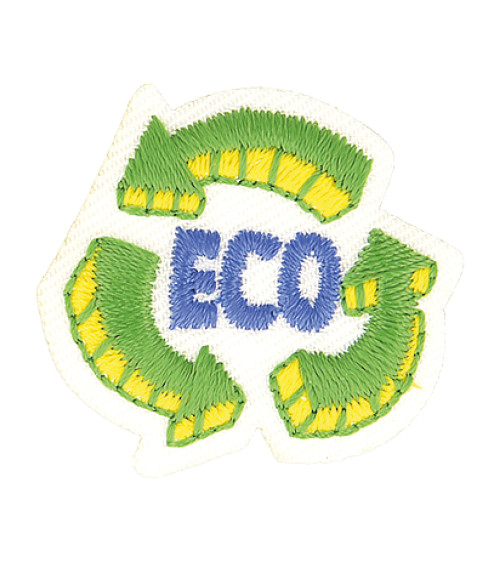 Eco friendly iron-on patch organic eco fabric 7cm x 5cm