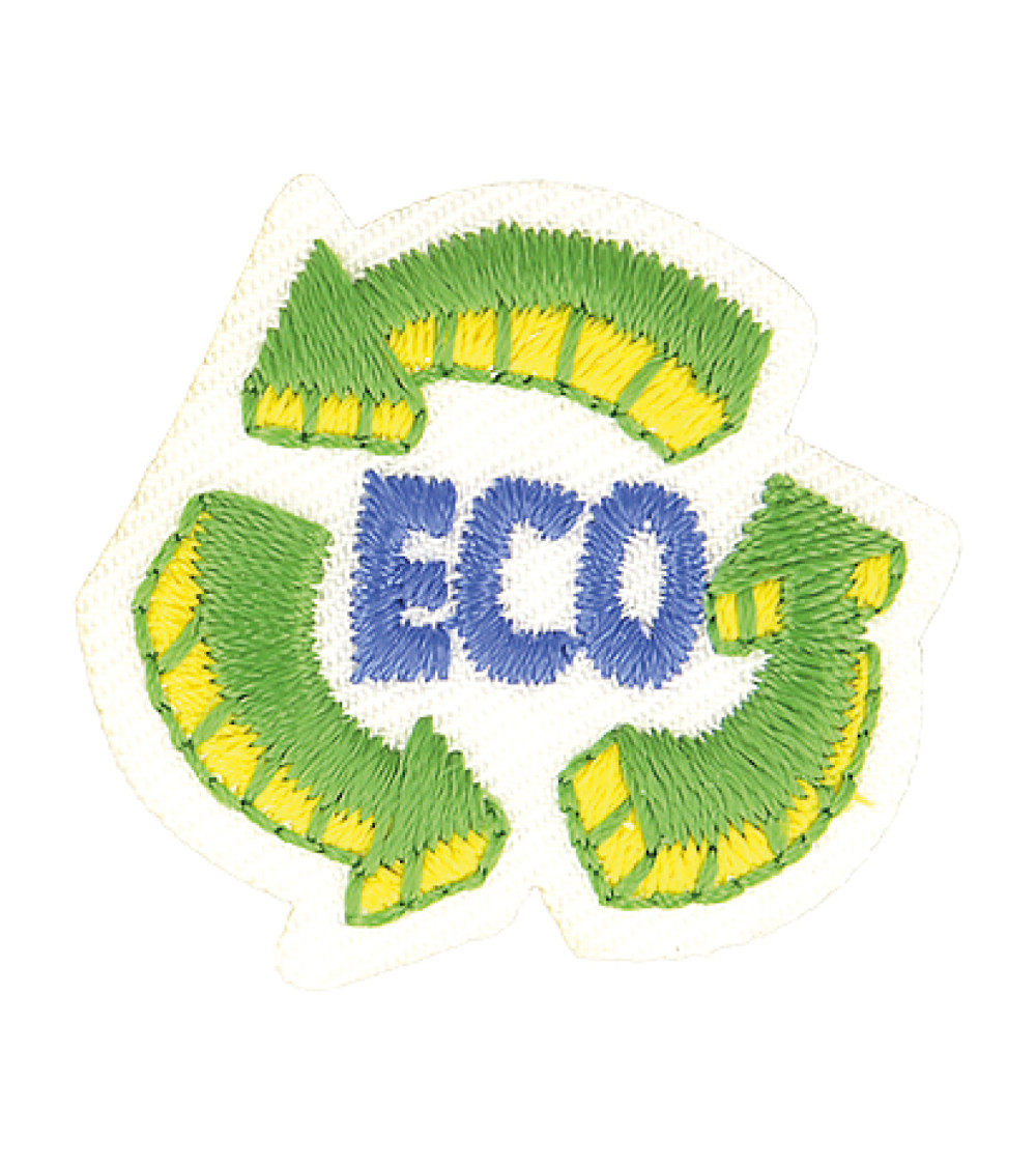 Ecusson thermocollant éco friendly tissu bio eco 7cm x 5cm