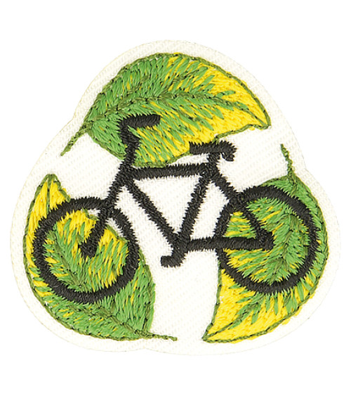 Eco friendly iron-on patch organic bike fabric 7cm x 5cm