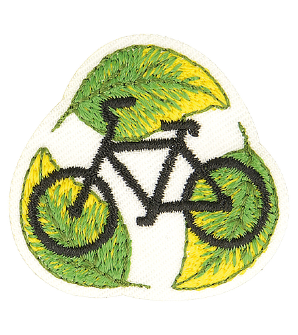 Eco friendly iron-on patch organic bike fabric 7cm x 5cm
