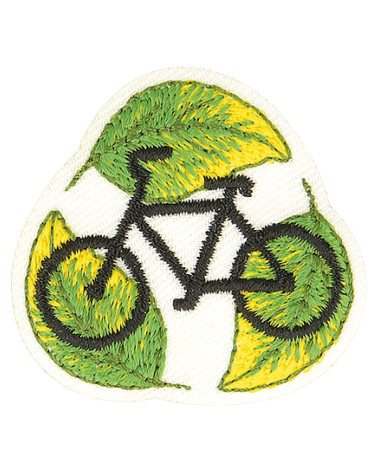 Eco friendly iron-on patch organic bike fabric 7cm x 5cm