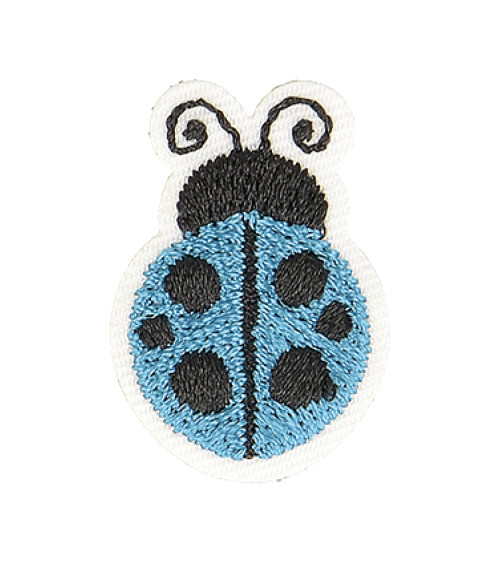 Ecusson thermocollant coccinelle turquoise 2,5cm x 2cm