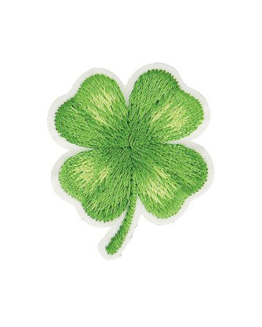 Green clover iron-on badge 3.5cm x 3cm