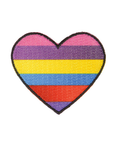 Multicolored heart iron-on badge 3.5cm x 3.5cm