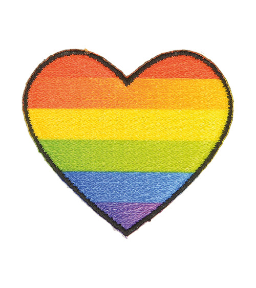 Orange gradient heart iron-on patch 3.5cm x 3.5cm