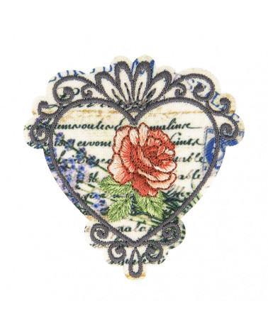 Pink vintage iron-on patch 5.5cm x 5.5cm