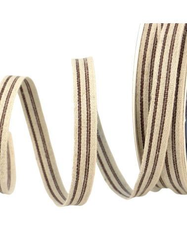 25m reel Striped braid 11 mm Chocolate Brown