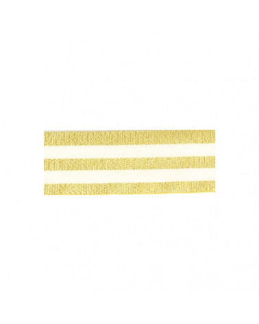 25m reel of gold/ecru striped braid
