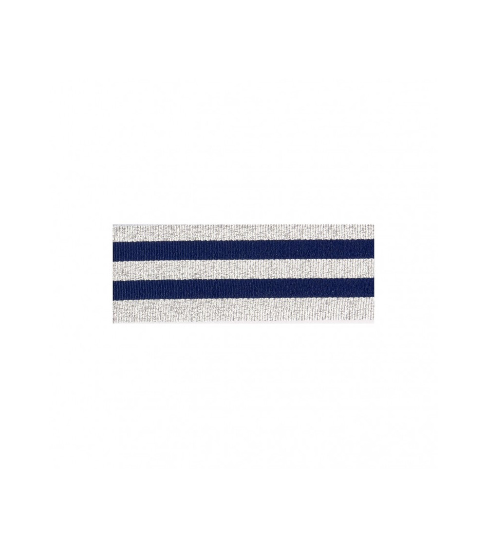 25m reel of silver/navy stripe braid