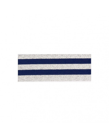 25m reel of silver/navy stripe braid