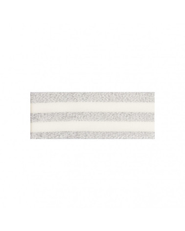 25m reel of silver/ecru striped braid