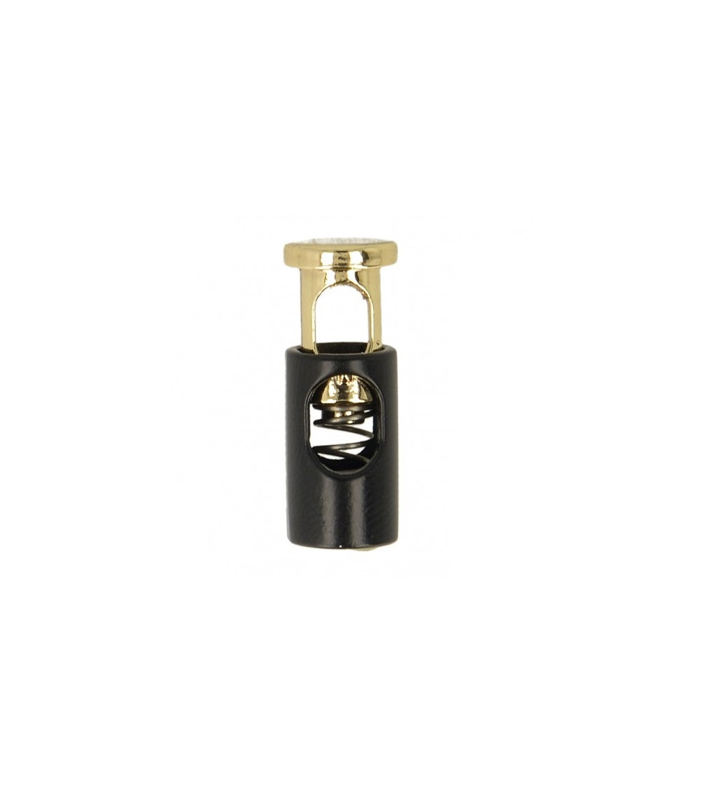 Set mit 2 schwarz/goldenen Kabelklemmen aus Metall