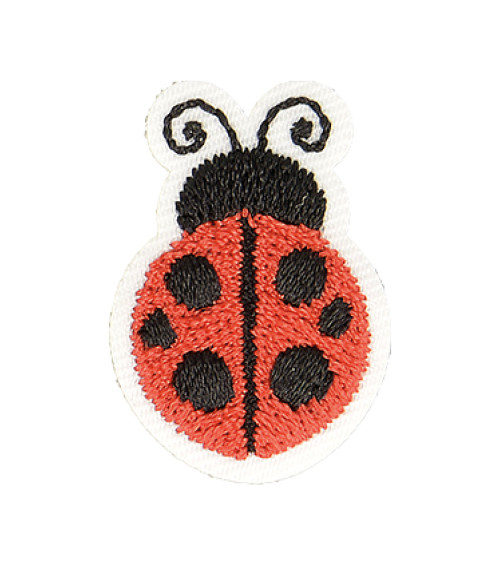 Ecusson thermocollant coccinelle rouge/noir 2,5cm x 2cm