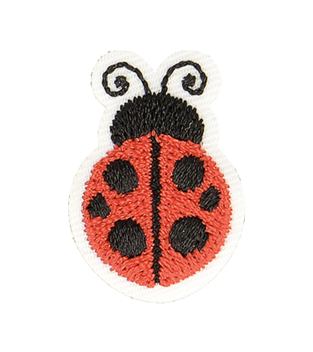 Ecusson thermocollant coccinelle rouge/noir 2,5cm x 2cm