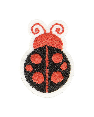 Ladybug iron-on patch black/red dot 2.5cm x 2cm