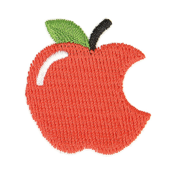 Ecusson thermocollant pomme croquée rouge 3cm x 3cm