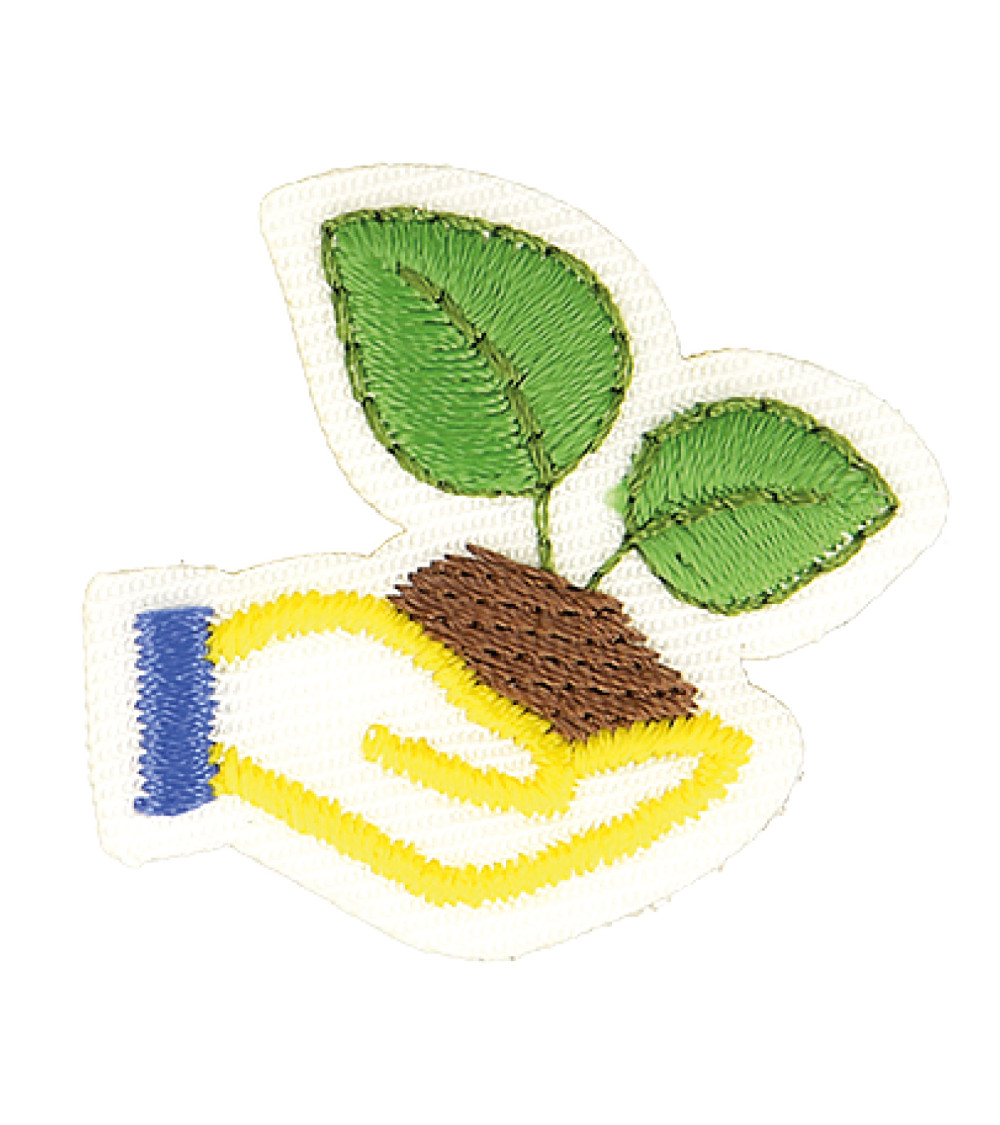Set of 3 eco-friendly iron-on patches, organic handmade fabric, 7cm x 5cm