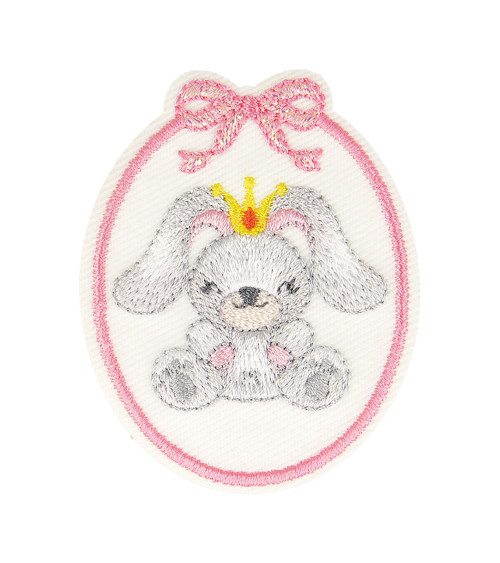 Lot de 3 écussons thermocollants badge lapine 5,5cm x 4,5cm