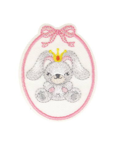 Set of 3 iron-on rabbit badges 5.5cm x 4.5cm