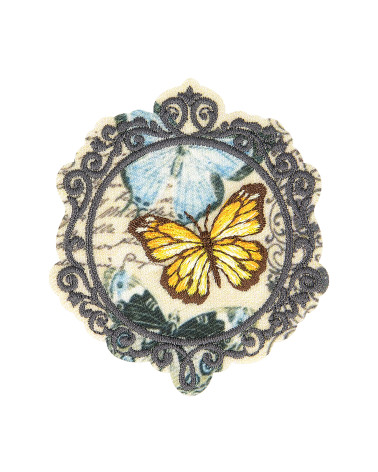 Set di 3 toppe termoadesive a farfalla vintage 5,5 cm x 4,5 cm