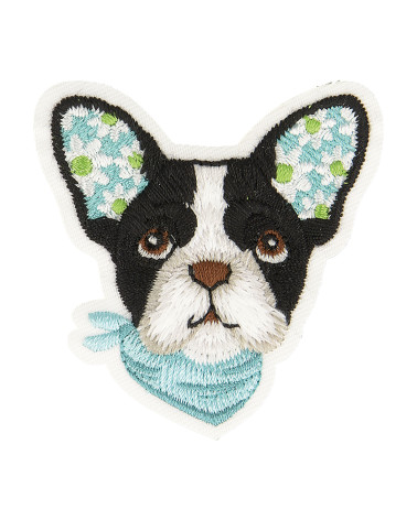Juego de 3 parches termoadhesivos de perro negro de 5 cm x 4,5 cm