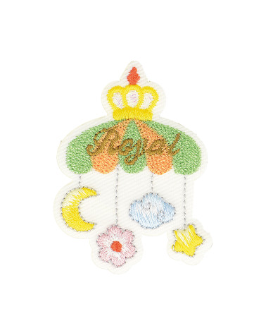 Lot de 3 écussons thermocollants bébé mobile royal 5cm x 3,5cm