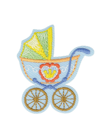 Set of 3 baby pram iron-on patches 5cm x 4cm