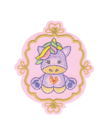 Set of 3 iron-on unicorn badge patches 6cm x 5cm