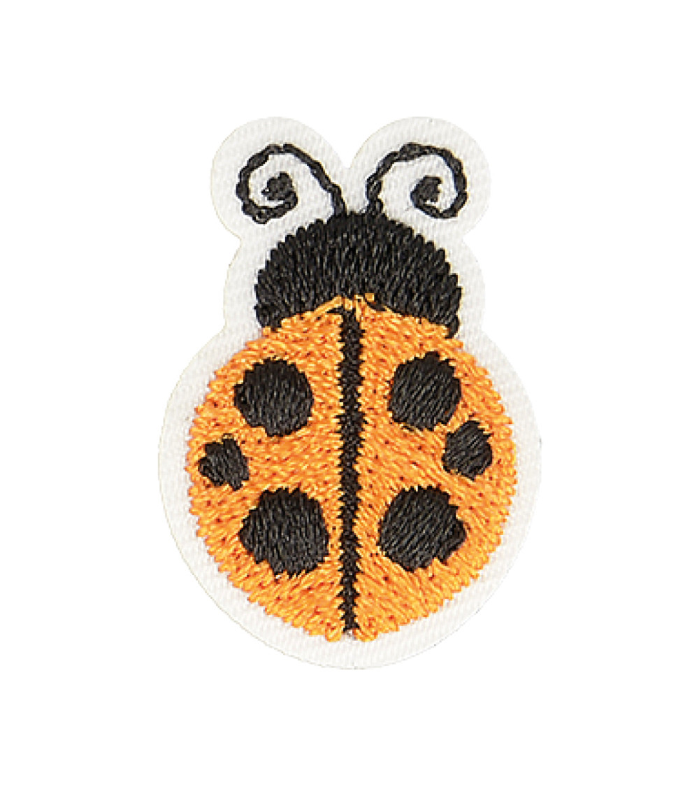 Set di 3 toppe termoadesive coccinella arancione 2,5 cm x 2 cm