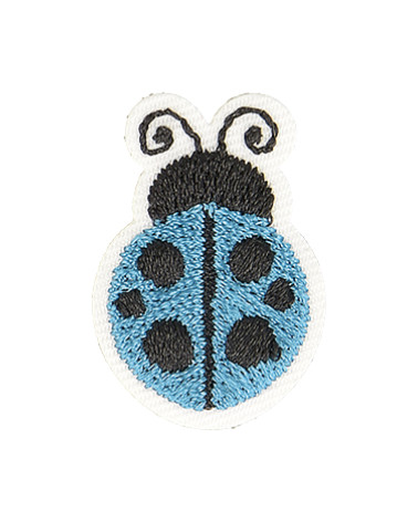Lot de 3 écussons thermocollants coccinelle turquoise 2,5cm x 2cm