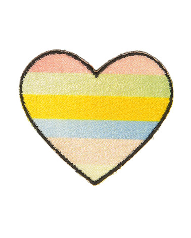 Set of 3 pink gradient heart iron-on patches 3.5cm x 3.5cm