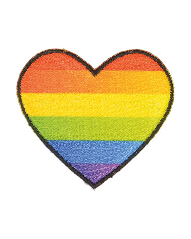 Set of 3 orange gradient heart iron-on patches 3.5cm x 3.5cm