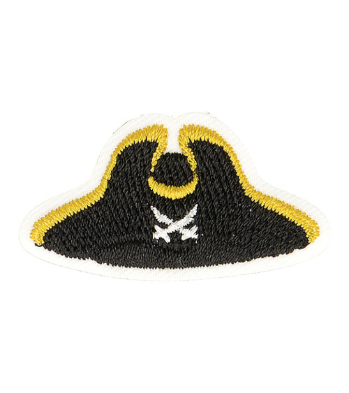 Set of 3 iron-on pirate sailor hat patches 4cm x 2cm