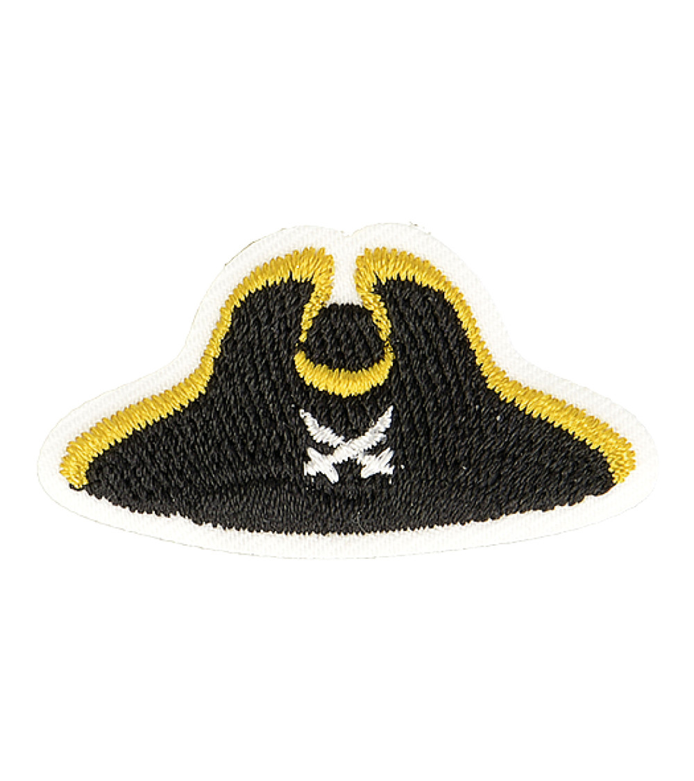 Set of 3 iron-on pirate sailor hat patches 4cm x 2cm