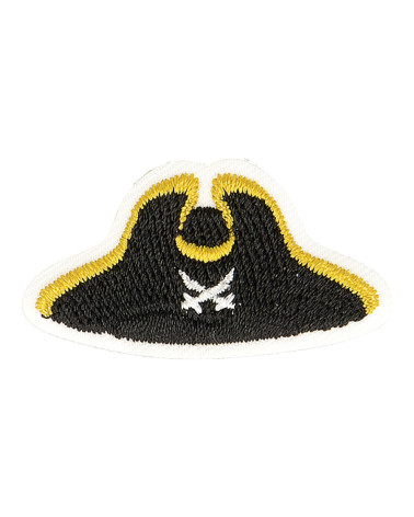 Lot de 3 écussons thermocollants chapeau marin pirate 4cm x 2cm